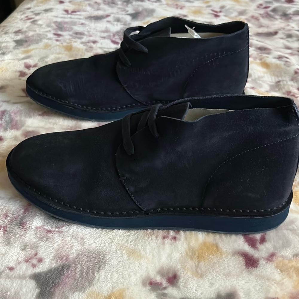 New never worn Moncler Men’s Blue Suede Shoes